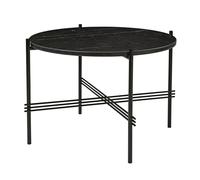 GUBI Table basse TS pieds noirs Ø55 cm marbre noir