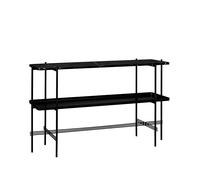 GUBI Table d’appoint TS Console 120x30x72 cm Black marquina marble. structure noire. avec plateau