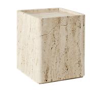 GUBI Table d'appoint Pietra 33x33x40 cm Travertin blanc neutre