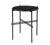 GUBI Table TS pieds noirs Ø40 cm marbre noir