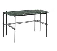 GUBI TS Bureau 120 x 60 cm avec Base Noir et Marbre Guatemala Vert