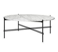 GUBI TS Table Basse Ronde Ø105 Noir/ Marbre de Carrare Blanc