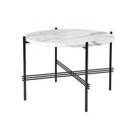 GUBI TS Table Basse Ronde Ø55 Noir/ Marbre de Carrare Blanc