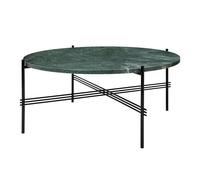 GUBI TS Table Basse Ronde Ø80 Noir/ Marbre Vert Guatemala