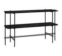 GUBI TS Table Console H72 cm avec 2 Etagères Noir/Marbre Marquina Noir