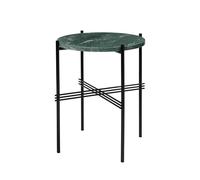 GUBI TS Table D'appoint Ronde Ø40 Noir/ Marbre Vert Guatemala
