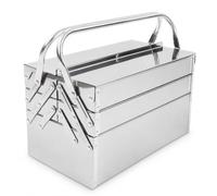 Gucagle Boîte à outils inox 5 plateaux pliante avec poignée pour garage | Pliable et portable, en acier inoxydable. Idéale pour garage, atelier, bricolage, entretien auto et rangement des outils