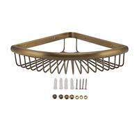 Gucagle Caddie de Douche d'angle Vintage en Laiton, étagère de Rangement Triangulaire, Organisateur de Salle de Bain, étagère d'angle, matériau en Laiton Durable, Conception permettant