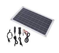 Gucagle Chargeur de panneau solaire 20 W en silicium monocristallin USB double sortie DC pour charger la batterie 12 V Camping en plein air RV Matériau marin de qualité A