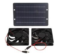 Gucagle Double Ventilateur alimenté par Panneau Solaire 10 W 12 V 2 A 200 CFM Système de Ventilation d'échappement Portable extérieur pour Serre poulailler RV Voiture Silicone Plastique