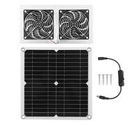 Gucagle Kit de Ventilateur à Panneau Solaire 25 W IPX65, étanche, Faible Bruit, Double Ventilateur à énergie Solaire pour poulailler avec Stratification Pet, matériau ABS, Panneau 36,1 x