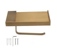 Gucagle Porte-Serviettes en Papier Mural de Style Antique, Porte-Serviettes Flottant en cuivre Pur avec étagère pour Cuisine, Salle de Bain, Cintre Stable et Durable pour Rouleaux de