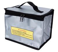 Gucagle Sac de sécurité pour Batterie Lipo, Pochette Ignifuge et antidéflagrante, étui de Rangement de Protection Portable pour Stockage de Batteries LIPO, Transport, Argent 215x145x165mm