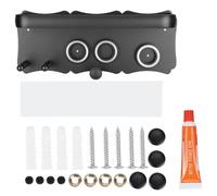 Gucagle Support pour Sèche-Cheveux Support de Souffleur de Cheveux Organisateur Mural Rangement Solide Support de Rangement pour Salle de Bain Aluminium Noir 40 x 11,8 x 3 cm 2 Pack