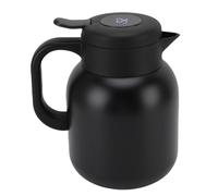Gucagle Théière isolée sous vide avec infuseur 1500 ml à affichage numérique en acier inoxydable Pot de rétention chaud-froid pour café, thé, lait, boisson, usage domestique ou au bureau (Noire)