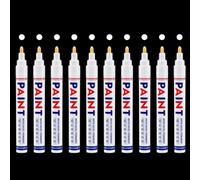 Gudalea 10 Pièces Marqueurs Permanents Blancs avec Pointe Fine de 2.8 mm | Marqueurs de Peinture Étanches pour Métal, Bois, Plastique et Plus, Résistant aux Intempéries et aux Taches