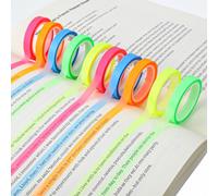 Guduling Lot de 10 rouleaux de ruban surligneur amovible, 3,5 x 0,6 x 0,6 cm, notes adhésives fluorescentes colorées, longues bandes pour étudiants, enseignants, lecture, maison, bureau
