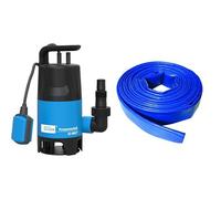 Güde 94630 - GS4002P - Pompe submersible pour eaux usées - Avec interrupteur à flotteur - 400 W - 7500 l/h Hauteur de refoulement maximale : 5 m & Silverline 633827 Tuyau de refoulement 10 m x 25 mm