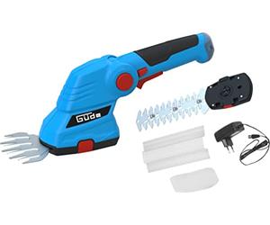 Güde 95508 Kit d'entretien de Jardin sans Fil GPS 7,2 V-1,5 Li-ION (Batterie 7,2 V, Li-ION, kit composé d'un Embout de cisaille à Gazon, haie et Taille-arbuste) Bleu 48 x 10 cm
