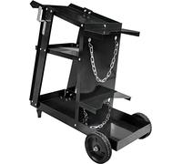 Güde Chariot de soudage mobile GSW200 (charge maximale de 40 kg, 3 niveaux, porte-bouteille de gaz avec chaînes de sécurité, pour tous les appareils de soudage et coupe-plasma)