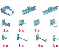 GÜDE Crochet - Lot d'accessoires pour panneau a perforations carrées 40768