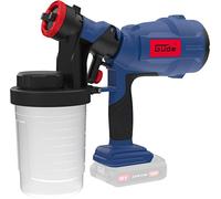 Güde Pistolet à Peinture sans Fil FP 18-0 (18 V, réservoir de Peinture 0,9 l, Buses incluses : Ø 2,0 & 2,5 mm, 3 Modes de pulvérisation, 0,7 l/Min, Application Uniforme de la Peinture, Facile à