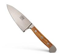 Güde Solingen - Couteau à Fromage à pâte Dure Couteau à Fromage forgé, 10 cm, Bois d'olivier, Alpha-Olive - Double mitre, fabriqué à la Main en Allemagne