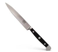 GÜDE Solingen - Couteau à larder forgé, 13 cm, POM noir, ALPHA - Couteaux d'office, double mitre, fabriqué à la main en Allemagne