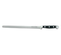 GÜDE Solingen - Couteau à saumon forgé, 26 cm, POM black, ALPHA - double mitre, fabriqué à la main en Allemagne