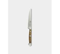 GÜDE Solingen - Couteau à Steak Lisse forgé, 12 cm, bois de chêne de baril, ALPHA-CHÊNE DE BARIL - double mitre, fabriqué à la main en Allemagne