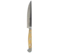 Güde Solingen - Couteau à steak Porterhouse dentelé forgé, 12 cm, bois d'olivier, ALPHA-OLIVE - double mitre, fabriqué à la main en Allemagne