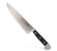 GÜDE Solingen - couteau de chef forgé, 21 cm, POM black, ALPHA - double mitre, fabriqué à la main en Allemagne
