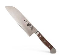 Güde Solingen - Couteau Santoku forgé, 18 cm, bois de noyer, Noyer ALPHA - mitre double, fabriqué à la main en Allemagne, Marron