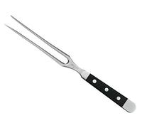 GÜDE Solingen - Fourchette à viande forgée, 18 cm, POM noir, ALPHA - double tour de cou, fabriqué à la main en Allemagne