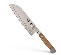 Güde Solingen - Santoku avec lame forgée, 18 cm, bois d'olivier, ALPHA-OLIVE - double mitre, fabriqué à la main en Allemagne