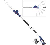 Güde Taille-haie télescopique sans Fil HST 18-201-05 (18 V, Longueur de Coupe 43 cm, épaisseur de Coupe 15 mm, tête pivotante 6 Positions (90°), Extension télescopique jusqu'à 2,65 m, Sangle de