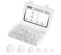 Gueenky 145 Pièces Cache Ecrou Blanc, M4 M5 M6 M8 M10 M12 Cache Boulon Hexagonal Protection Bouchon Ecrou Vis Capuchon