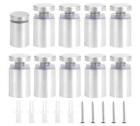 Gueenky 20 Pièces Entretoise Murale en Acier Inox, 19x30mm Vis de Entretoise de Publicité Argenté Support Entretoise en Verre pour Fixations Montage Verre