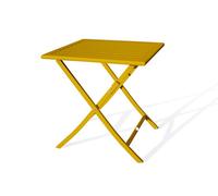 Guéridon de jardin pliant MARIUS (70x70 cm) en aluminium - JAUNE MOUTARDE