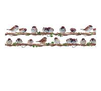Guest Ruyunlai Bordure de papier peint Frise Murale Adhesive Bordure Papier Peint Frise Autocollante pour Cuisine,Salle de Bains,Plafond,Salon,Chambre Décoration Murale Oiseau marron 2pcs 20x50cm