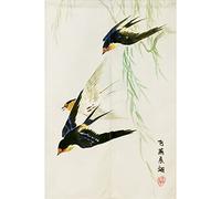 Guest Ruyunlai Noren Japonais Rideau De Porte, Tapisserie Panneau Diviseur De Chambre Home Rideau Porte Hirondelle Noire 65cm X 90cm