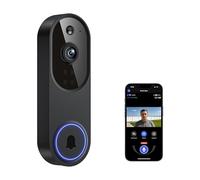 Guggre 1080P Video Doorbell Camera, Smart Human Detection, Cloud Storage, Chime Included, Live View, 2-Way Audio, IR Night Vision, Wide-Angle Lens, Indoor/Outdoor Surveillance F