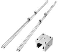 Guidages linéaires VEVOR SBR20, lot de 2 rails linéaires de 2000 mm et 4 blocs coulissants, arbre entièrement monté sur roulements, rails de guidage pour machines à découper, meuler, fraiser et percer