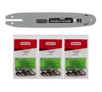 Guide 10 pouces avec lot de 3 chaînes 40 maillons OREGON pour tronçonneuse GT ELEC