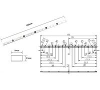 Guide à onglets - Miter Bar pour scie circulaire de table - 650 mm (65 cm) - Pour rainure en T/T-Track - Alliage d'aluminium - Or