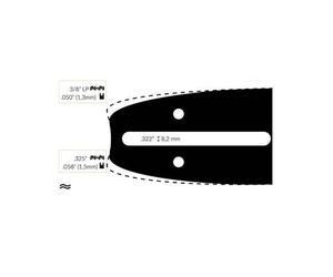 Guide Chaine Tronçonneuse Bosch 40cm 3/8 Lp .050 (1,3mm).