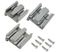 Guide de bas de porte de douche coulissante avec peluche grise, 8 mm, plastique, gris, pour verre coulissant sans cadre (1 lot, gauche/milieu/droite)