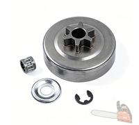 Guide de Chaîne Compatible avec MS170, Kit de Pignon Embrayage 3/8" 6T avec Roulement à Aiguilles et Rondelle de Retenue, Accessoire pour Tronçonneuses MS180, MS230, MS250