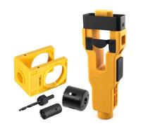 Guide de perçage flexible pour porte d'entrée en bois Jaune | Cadre avec dispositif de mesure pour applications uniformes d'alésage vertical de 2,5 cm sur portes d'entrée en bois ou en