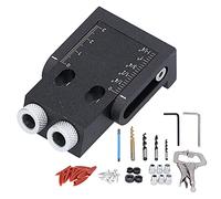Guide de Perçage Oblique 15 Degrés, Gabarit de Trou de Poche 39 Pièces, Outil de Menuiserie Durable - Précision Avancée, Alliage d'Aluminium Résistant, Pour Bricolage et